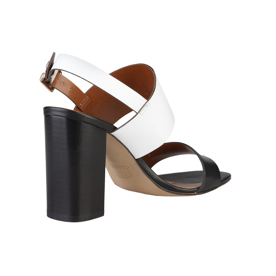Made in Italy Manuela Sandals - Black-White - Brands Connoisseur